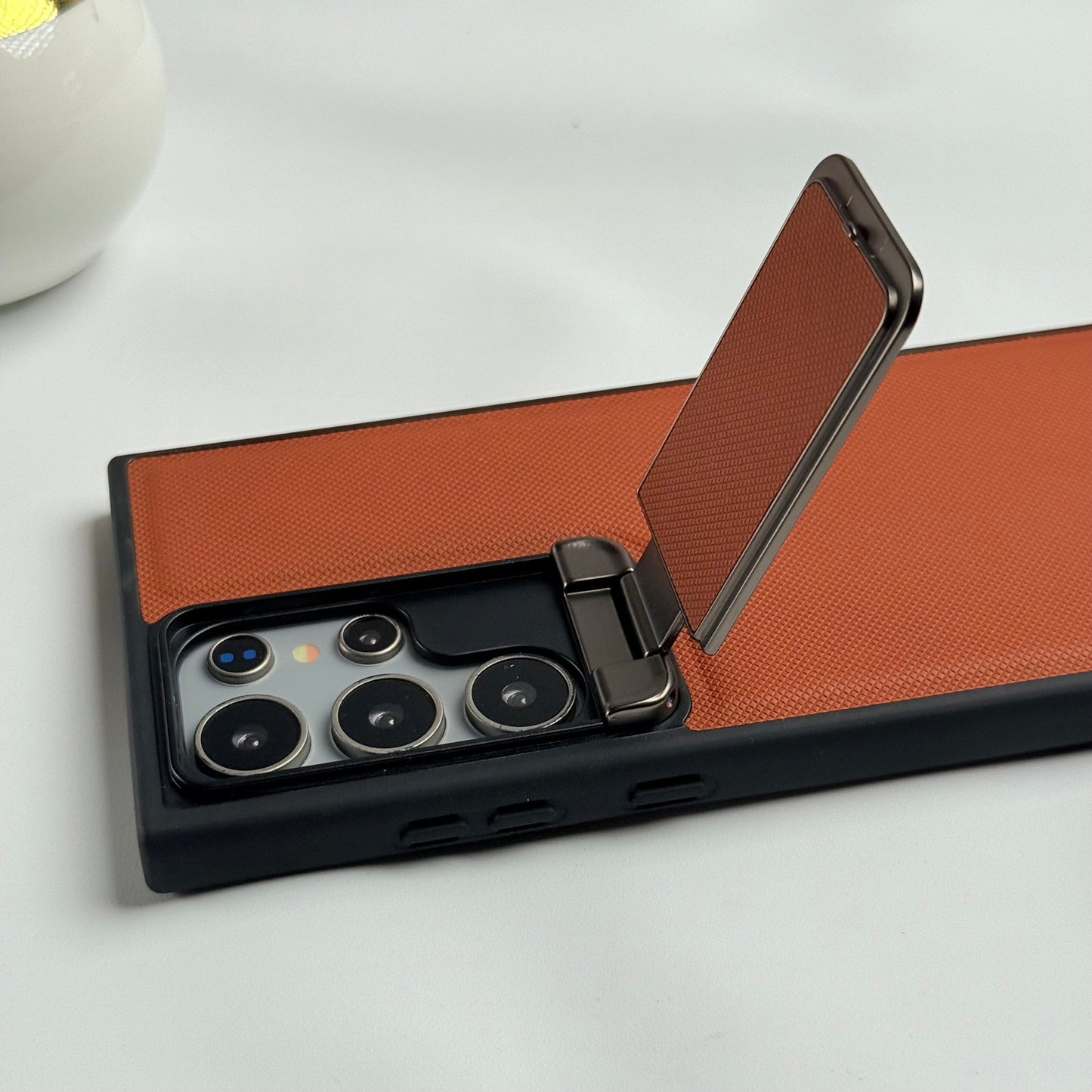 Samsung Galaxy S24 Ultra Metal Camera Cap Stand Case Cover