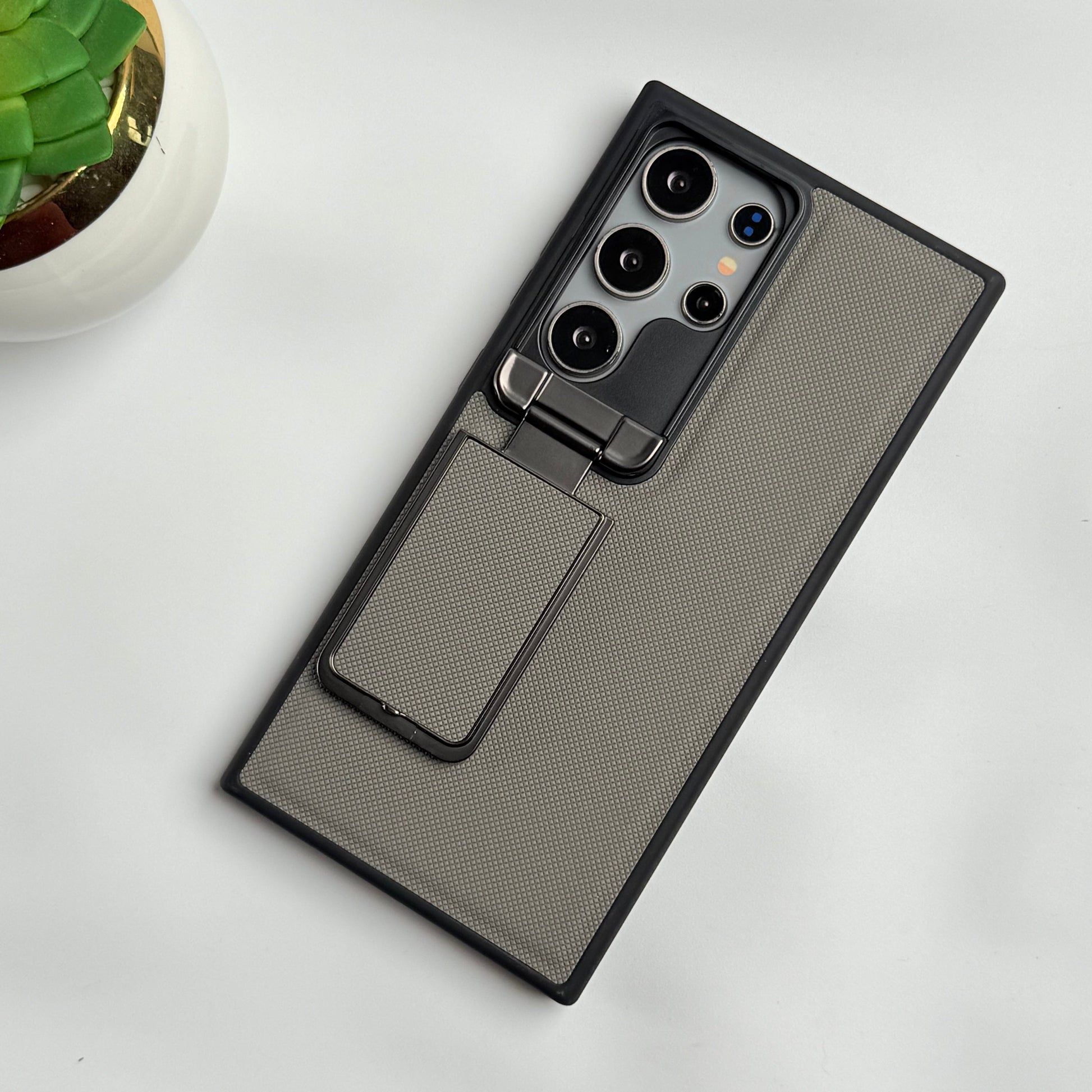 Samsung Galaxy Ultra Series Metal Camera Cap Stand Case Cover