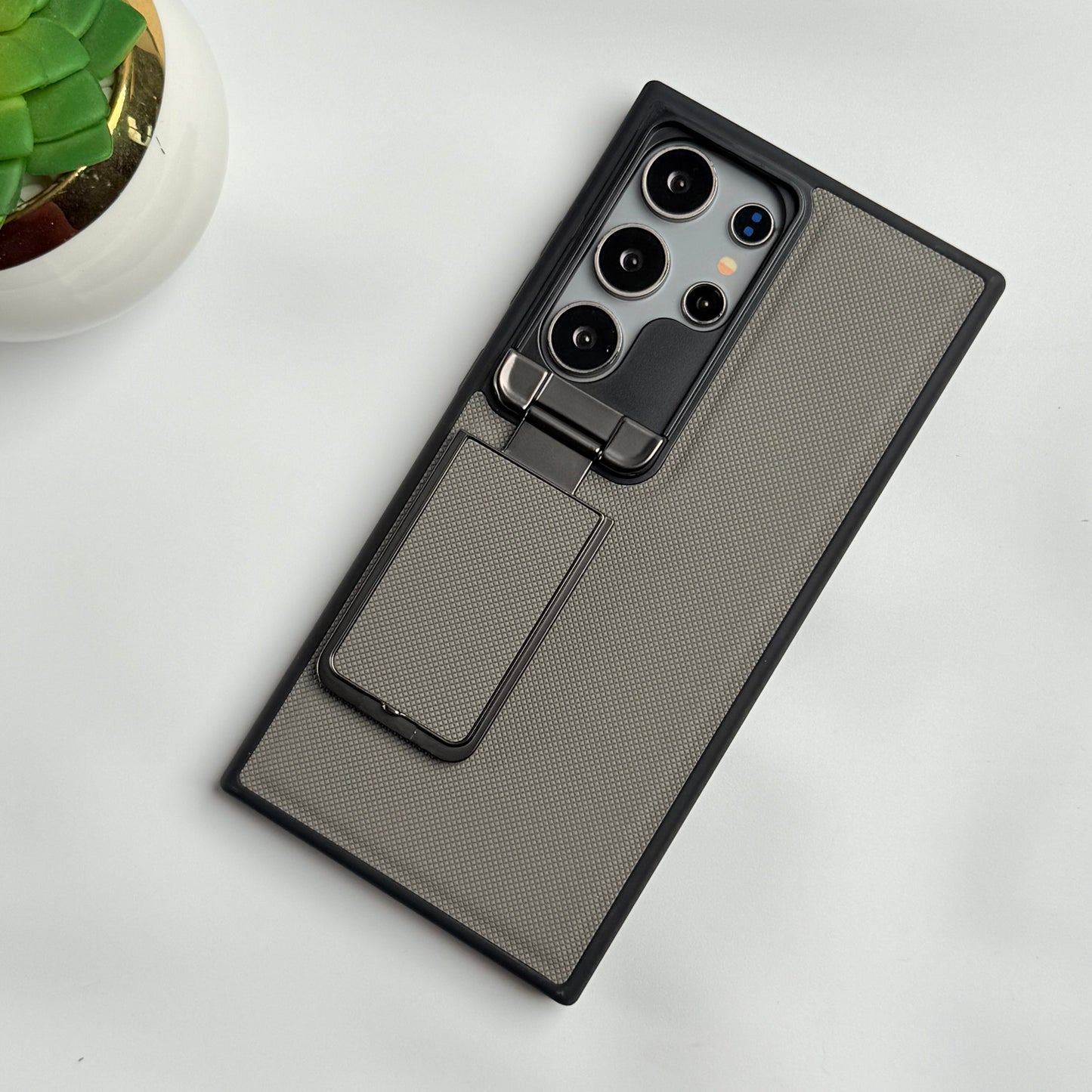 Samsung Galaxy S23 Ultra Metal Camera Cap Stand Case Cover