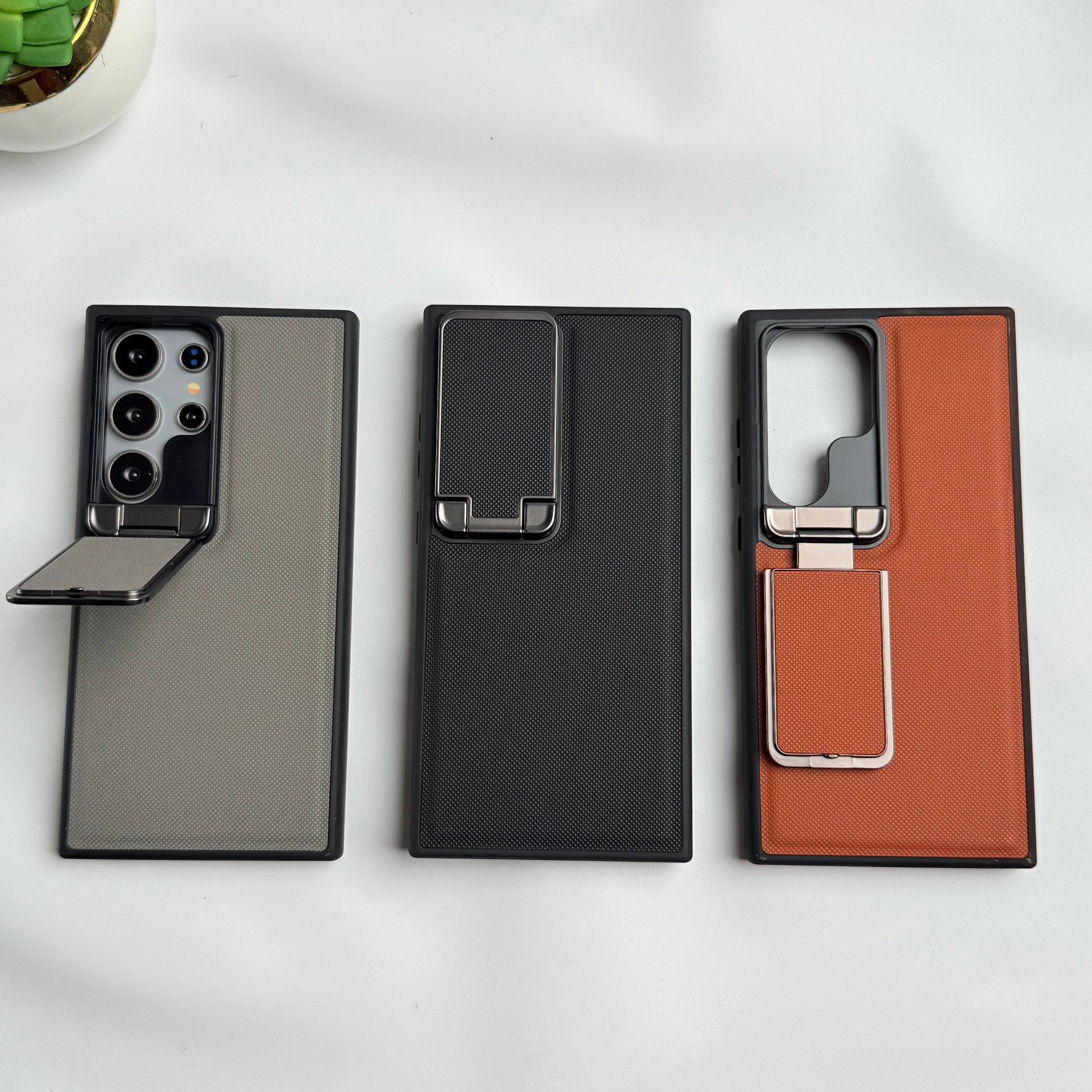 Samsung Galaxy S23 Ultra Metal Camera Cap Stand Case Cover