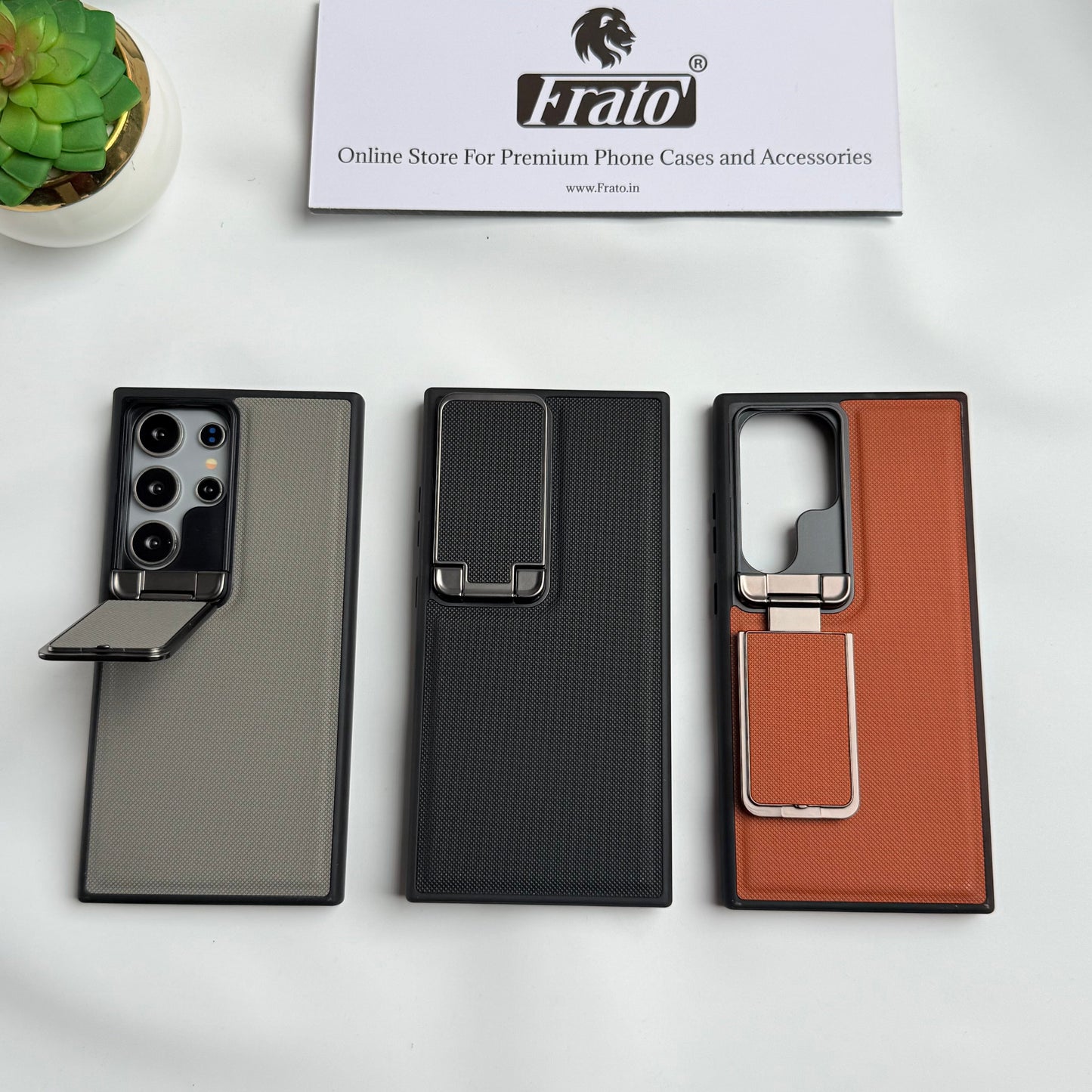 Samsung Galaxy S25 Ultra Metal Camera Cap Stand Case Cover