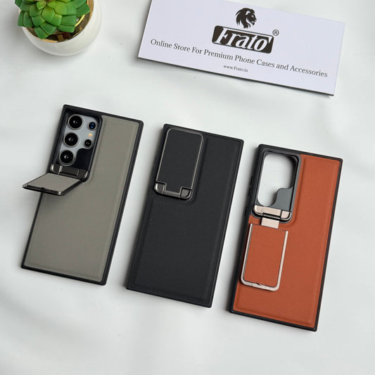 Samsung Galaxy S23 Ultra Metal Camera Cap Stand Case Cover