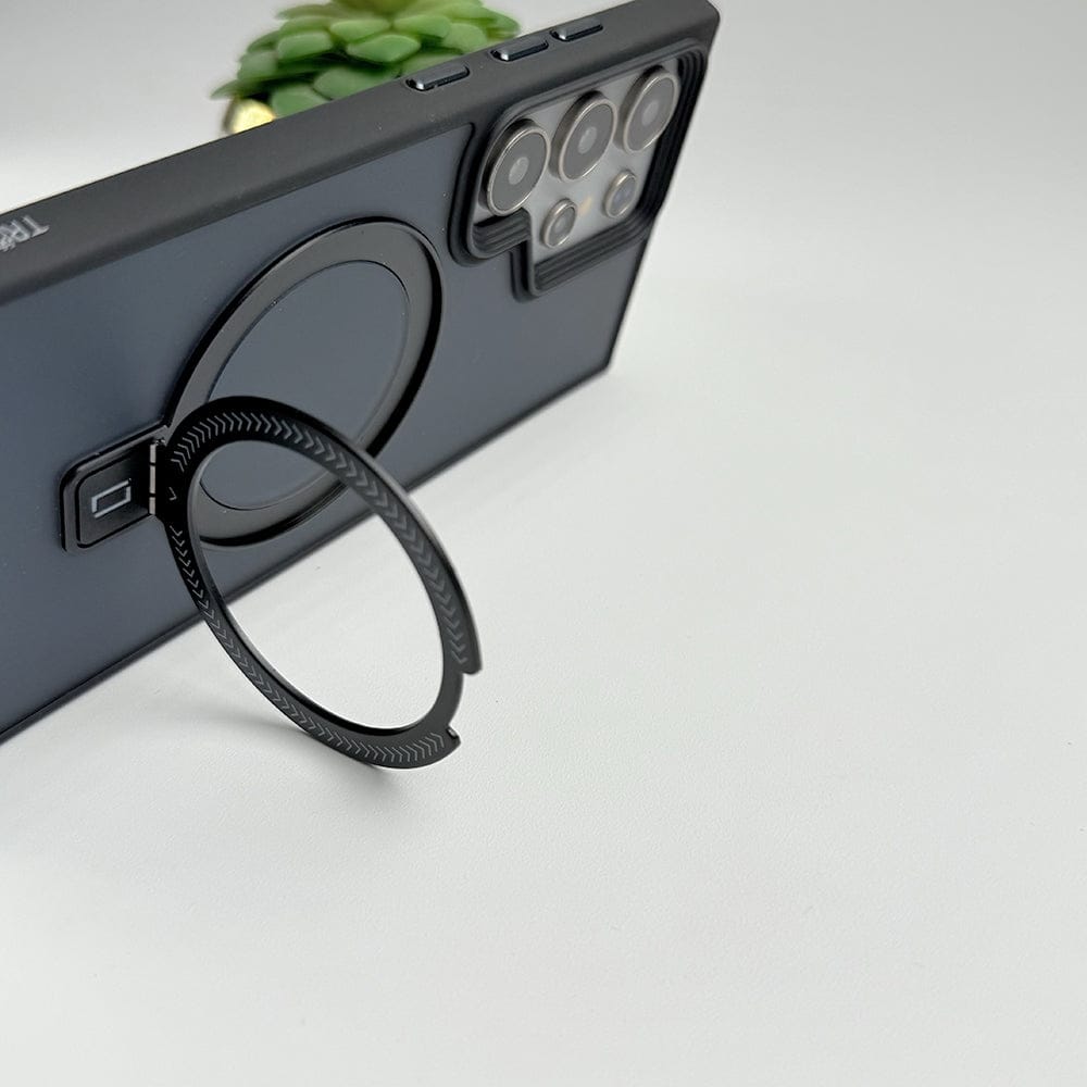 Samsung Galaxy S25 Ultra Smoke Frosted Case With Metal Stand