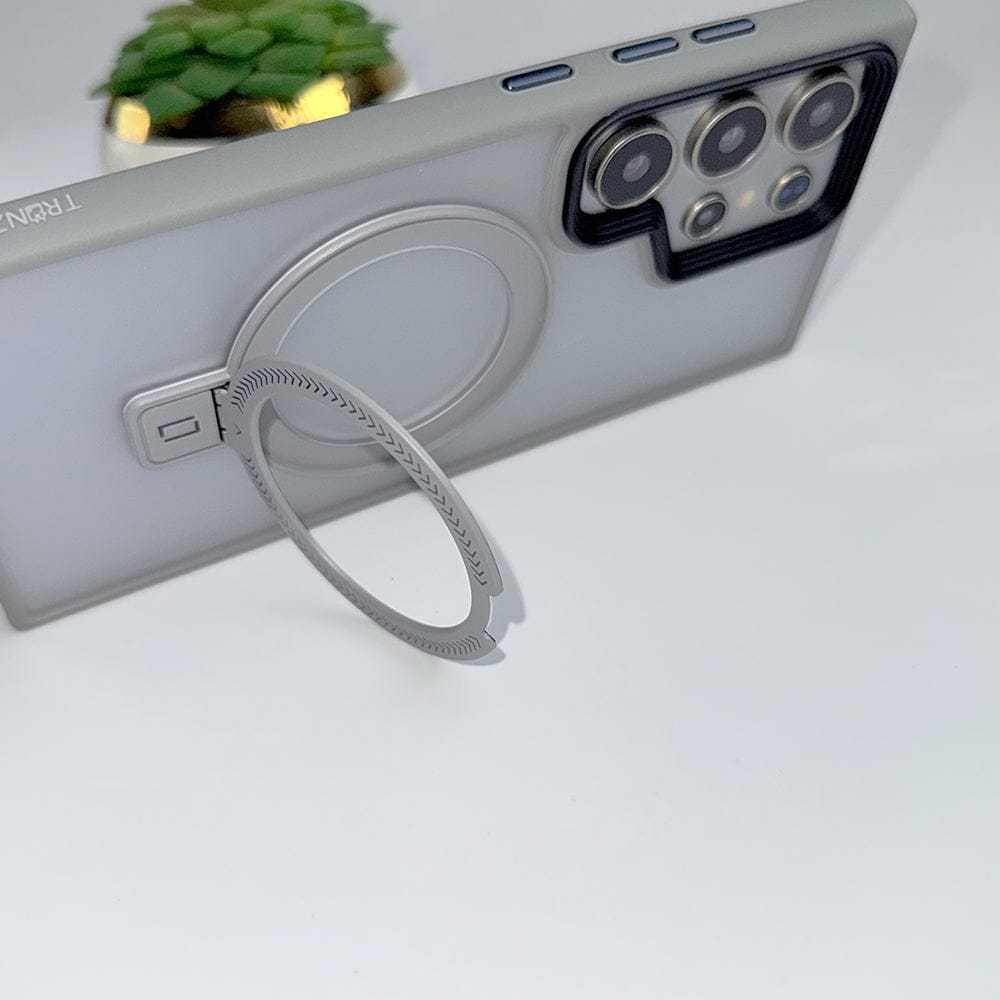 Samsung Galaxy S25 Ultra Smoke Frosted Case With Metal Stand