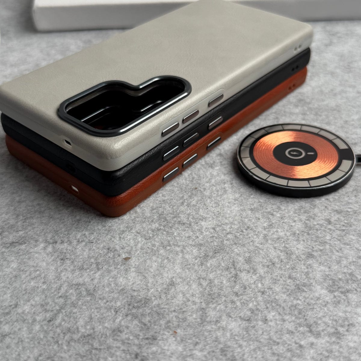 Samsung Galaxy S23 Ultra Texture Leather Camera Bumper MagSafe Cover