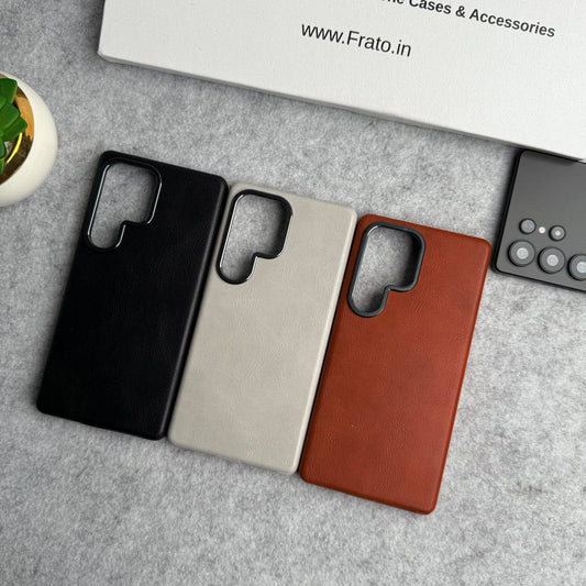 Samsung Galaxy S23 Ultra Texture Leather Camera Bumper MagSafe Cover