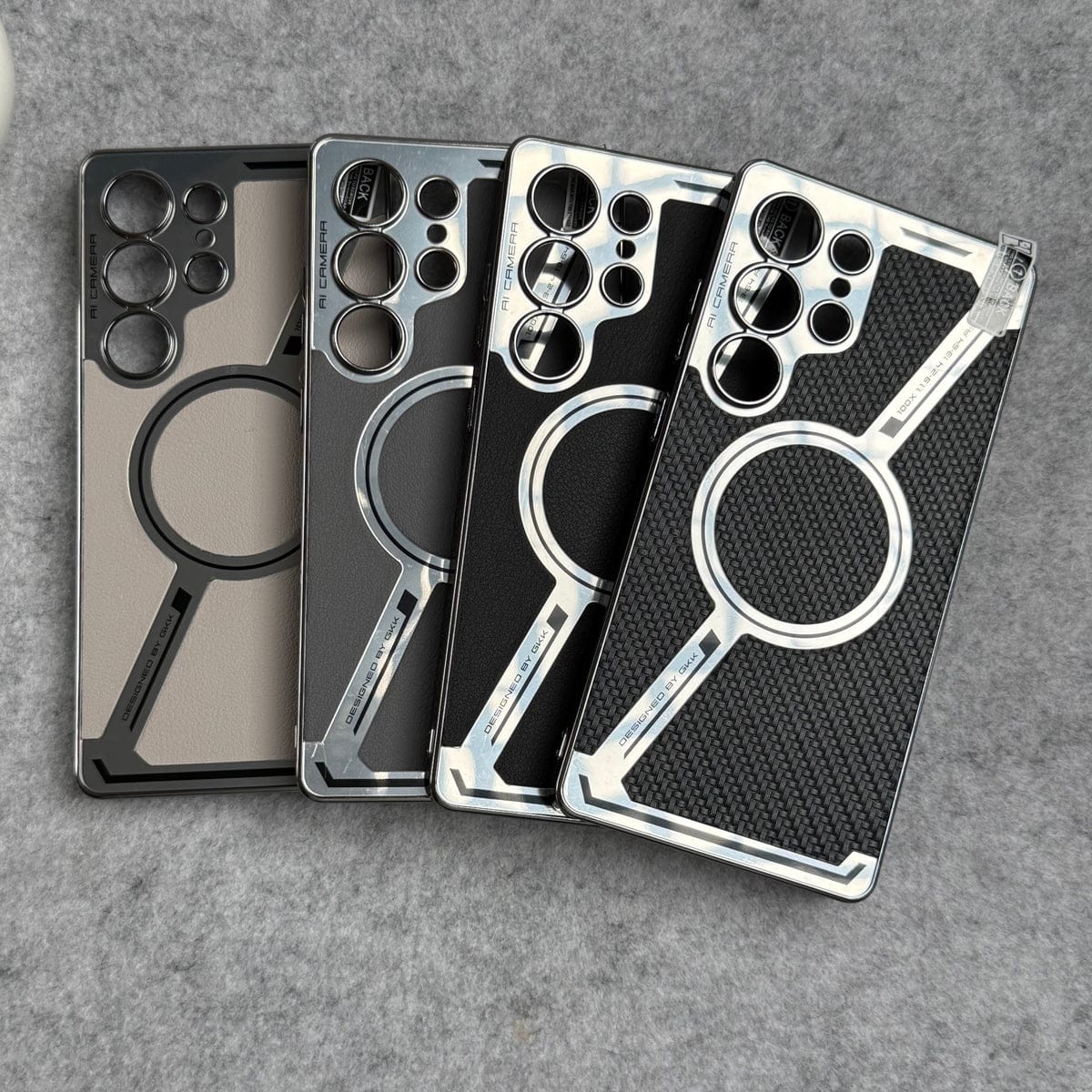 Samsung Galaxy S25 Ultra Z Shape Electroplated Magnetic PU Leather Wireless Charging Case Cover
