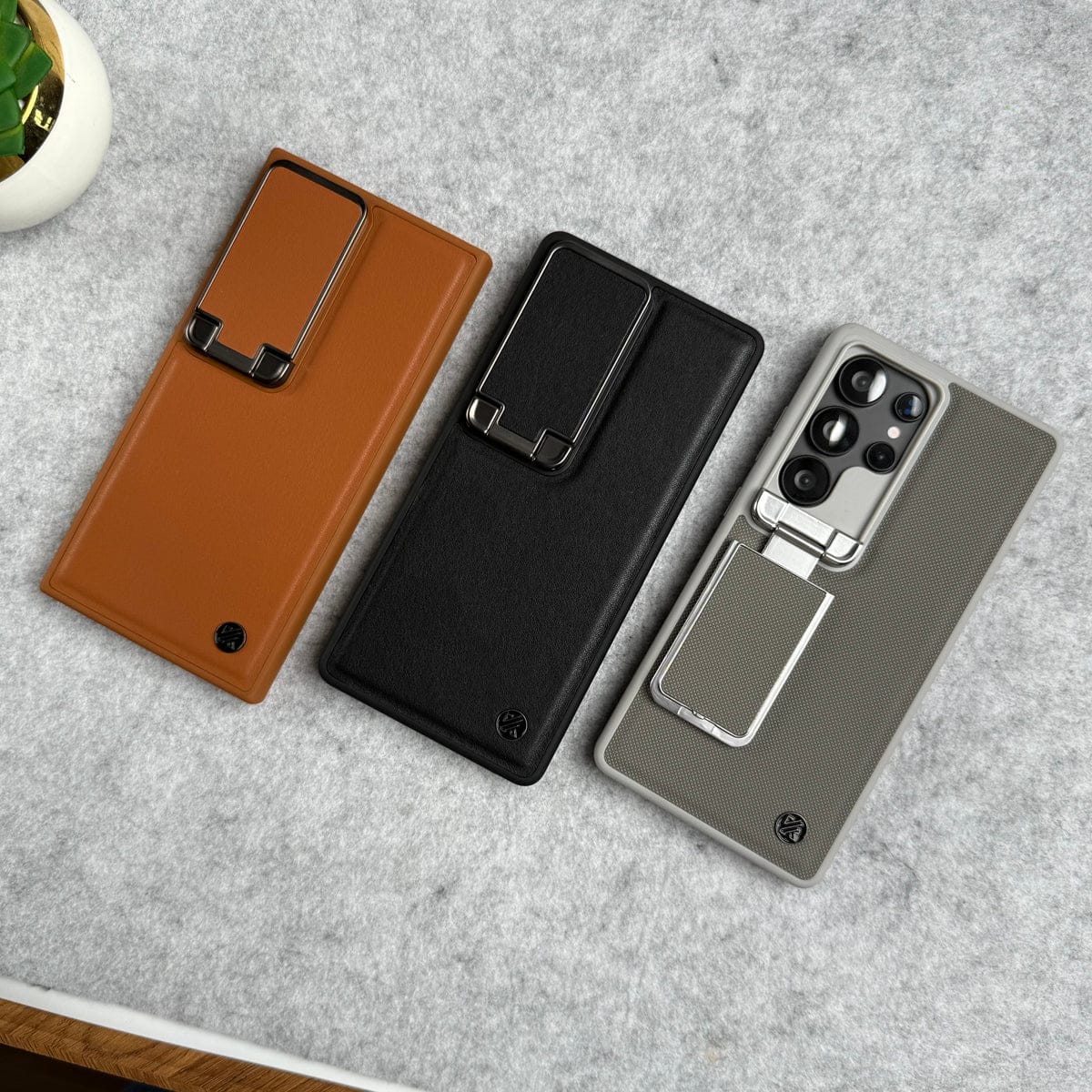 Samsung Galaxy Ultra Series Metal Camera Cap with Stand Cover