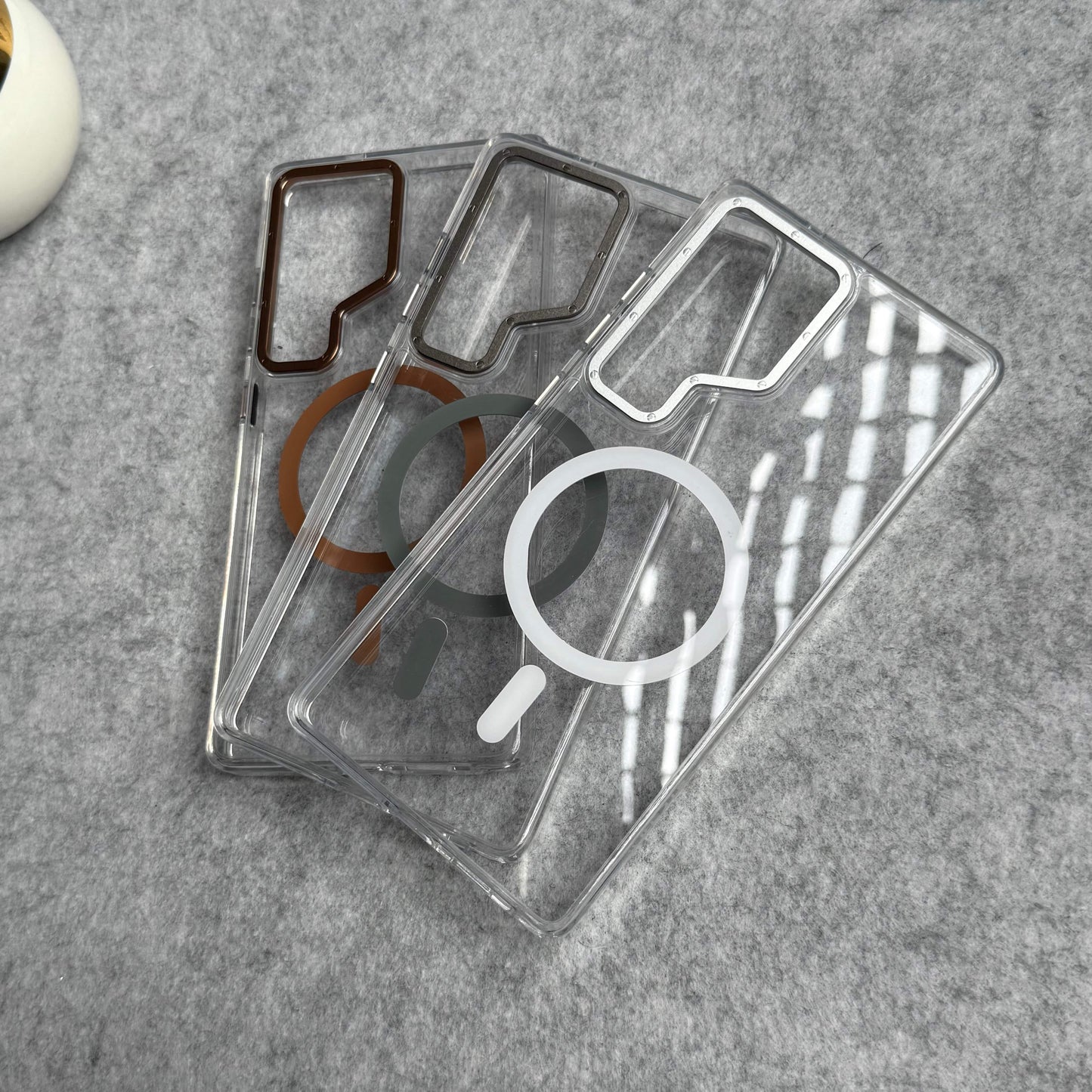 Samsung Galaxy Ultra Series Transparent MagSafe Cover With Metal Camera Bump