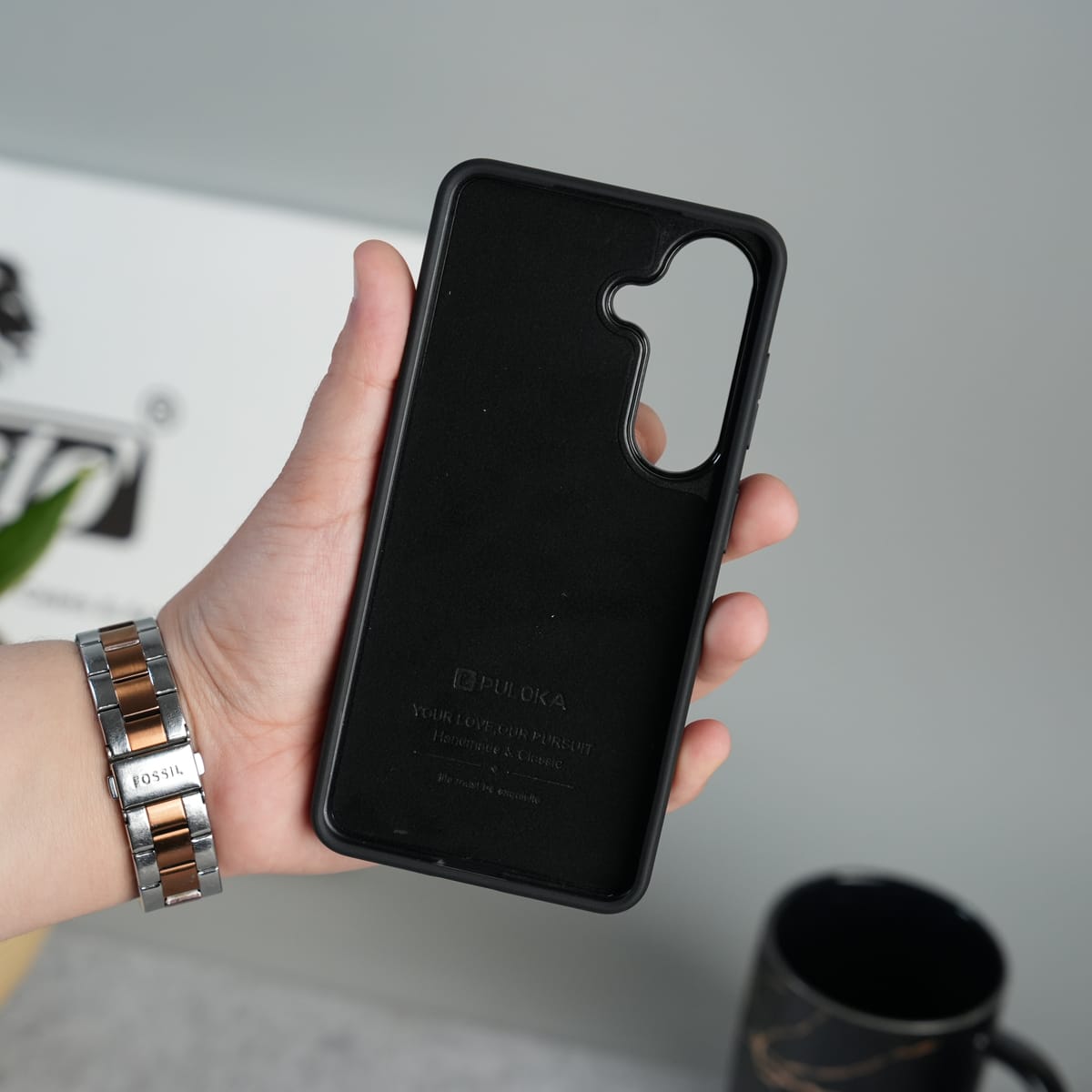 Galaxy S26 Leather Case | Classic Middle Stitched PU Back Cover