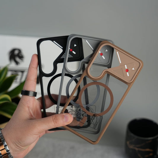 Galaxy S26 Transparent MagSafe Geometric Rubber Case