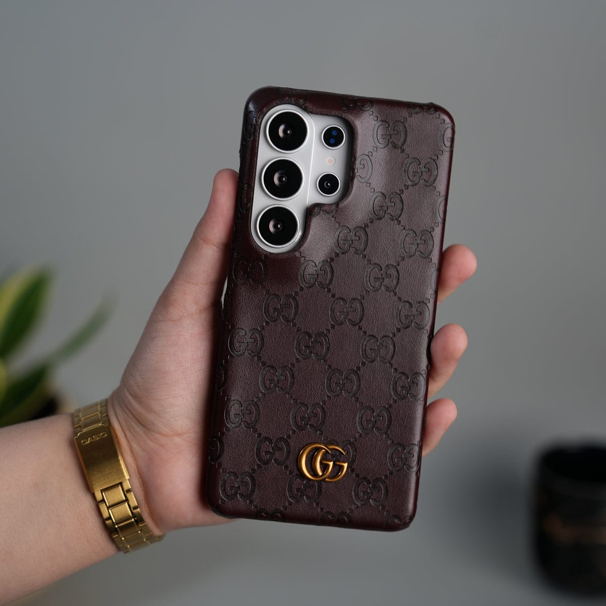 Galaxy S26 Ultra Luxury GG Fashion Leather Brand Case Cover
