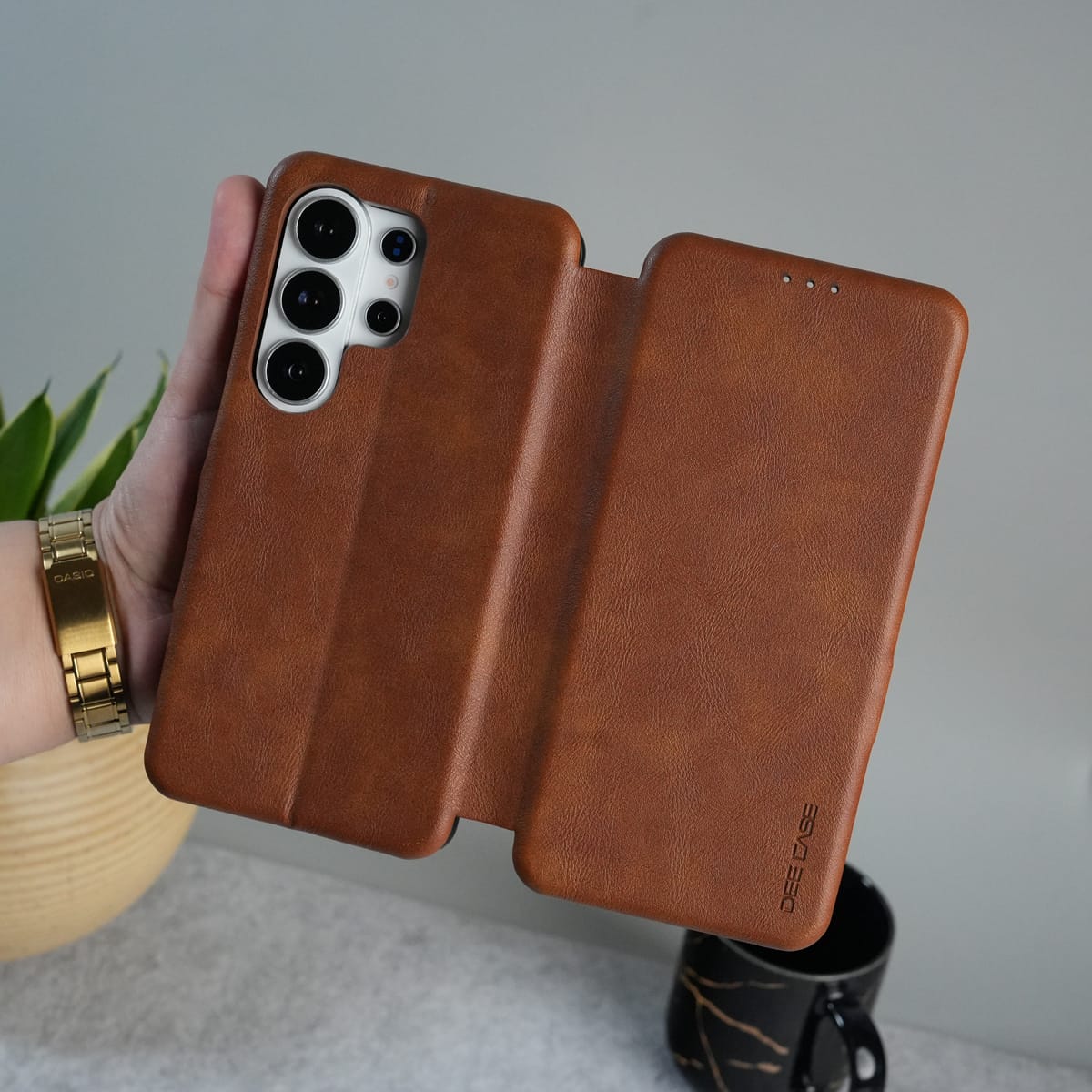 Samsung Galaxy S26 Ultra PU Leather Flip Card Slot Soft Magnetic Closure Case Cover