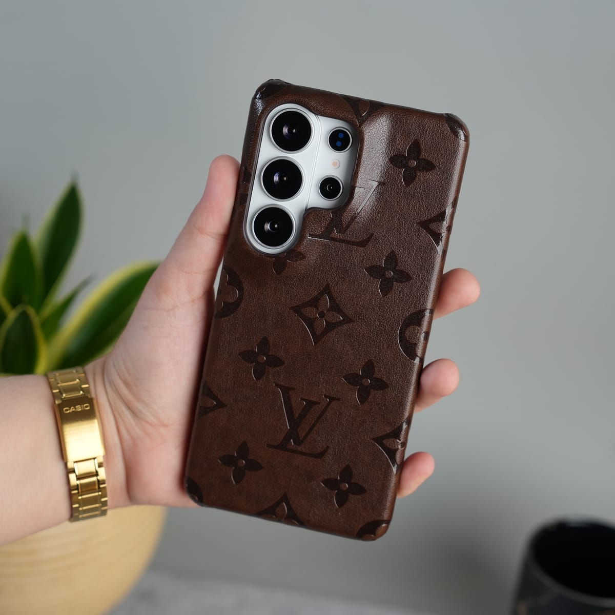 Galaxy S26 Ultra Luxury PU Leather Fashion Brand Case Cover