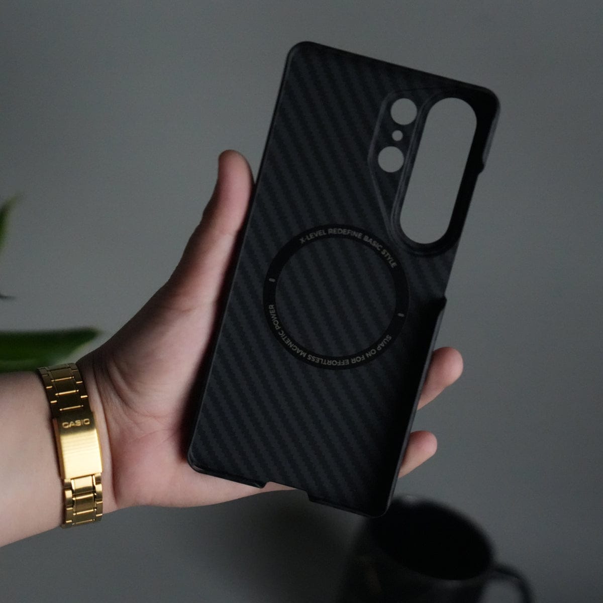 Galaxy S26 Ultra Carbon Fiber Slim Case | Ultra-Thin Magnetic Charging Ring Cover