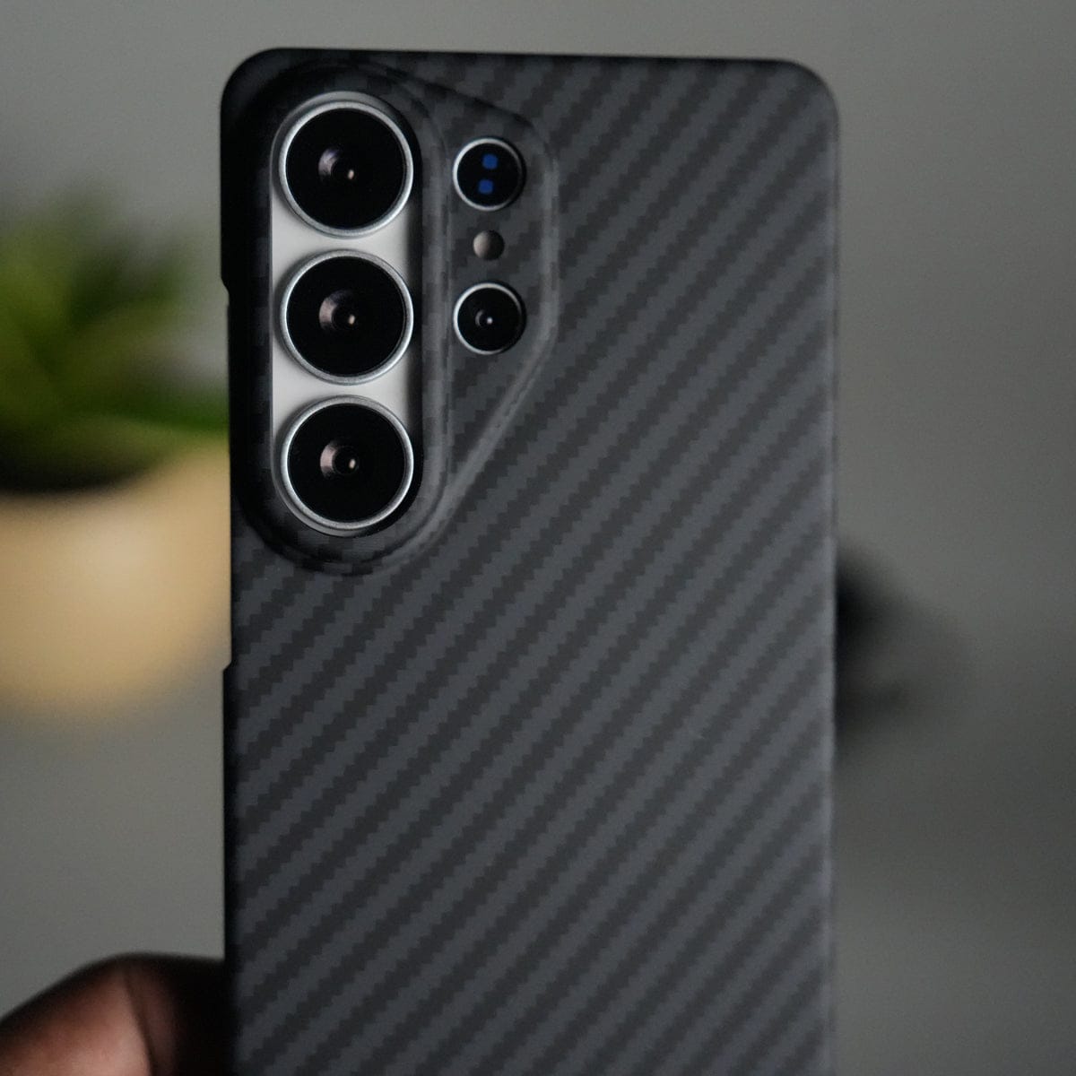 Galaxy S26 Ultra Carbon Fiber Slim Case | Ultra-Thin Magnetic Charging Ring Cover