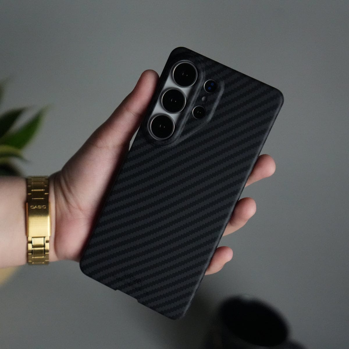 Galaxy S26 Ultra Carbon Fiber Slim Case | Ultra-Thin Magnetic Charging Ring Cover