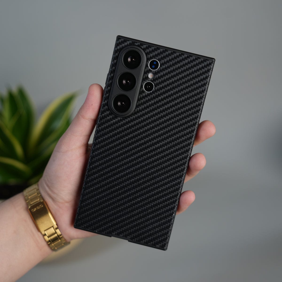 Galaxy S26 Ultra Carbon Fiber Texture Case | Slim Shockproof Matte Back Cover with Camera Protection