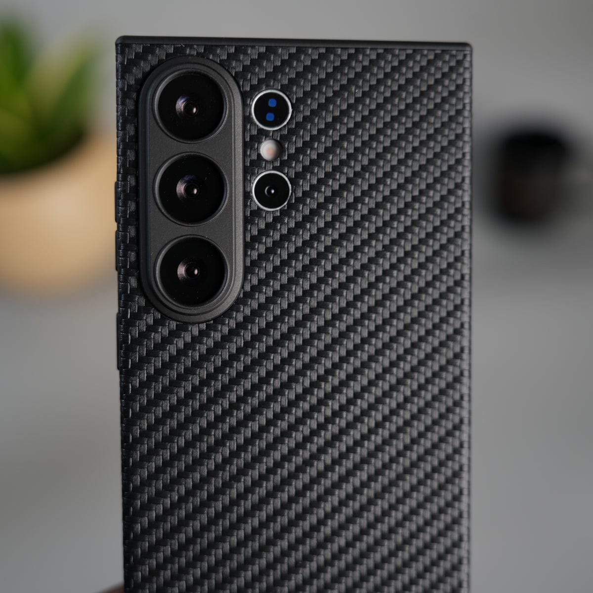 Galaxy S26 Ultra Carbon Fiber Texture Case | Slim Shockproof Matte Back Cover with Camera Protection