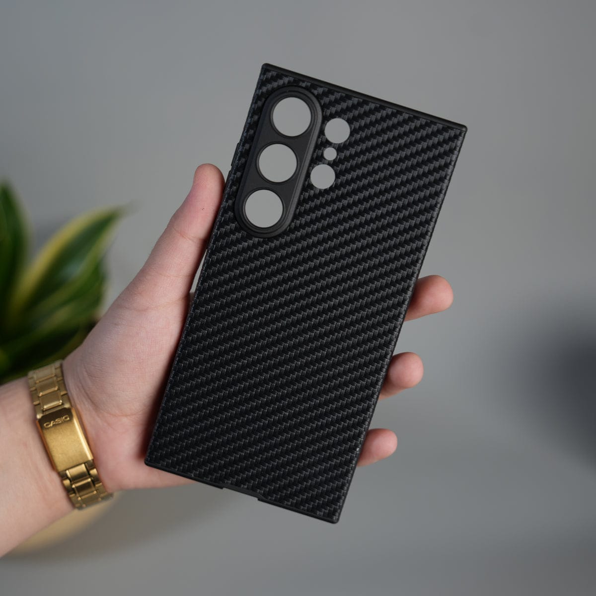 Galaxy S26 Ultra Carbon Fiber Texture Case | Slim Shockproof Matte Back Cover with Camera Protection
