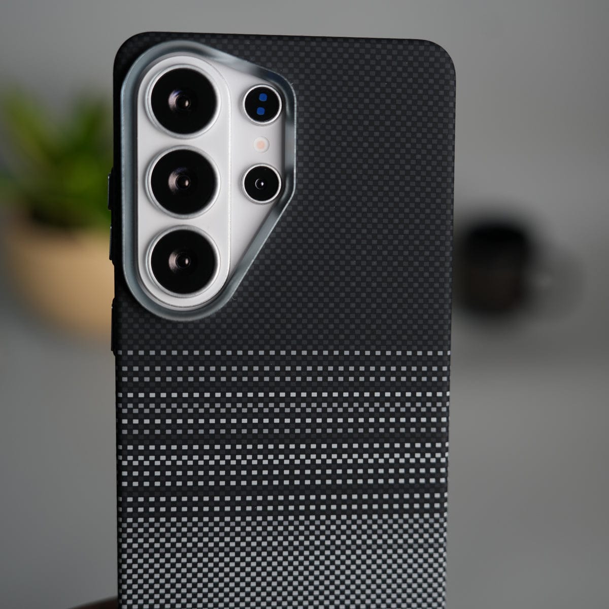 Galaxy S26 Ultra Carbon Fiber Texture Design Hard Pc MagSafe Case Cover BlackGrayLine Design