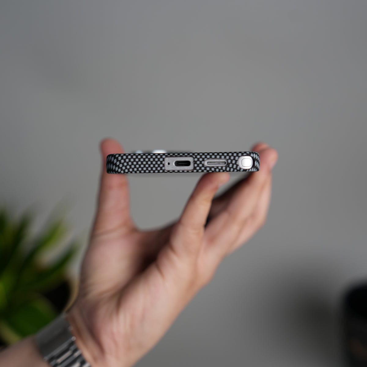 Galaxy S26 Ultra Carbon Fiber Texture Design Hard Pc MagSafe Case Cover BlackGrayLine Design