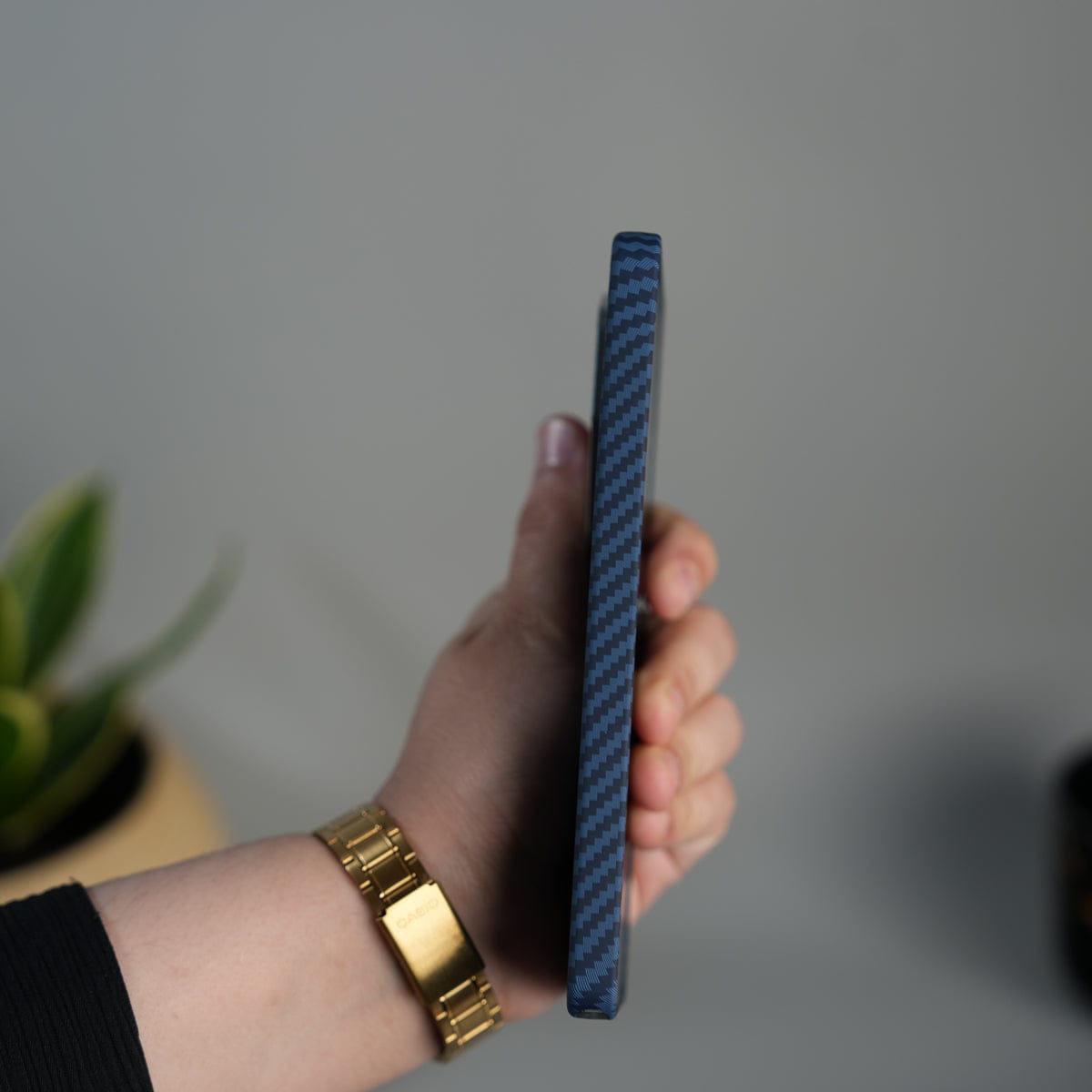Galaxy S26 Ultra Carbon Fiber Texture Design Hard Pc MagSafe Case Cover Blue