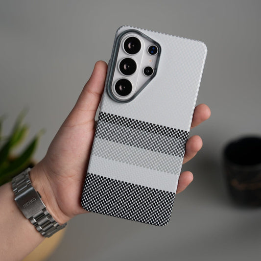 Galaxy S26 Ultra Carbon Fiber Texture Design Hard Pc MagSafe Case Cover GrayBlackLine Design
