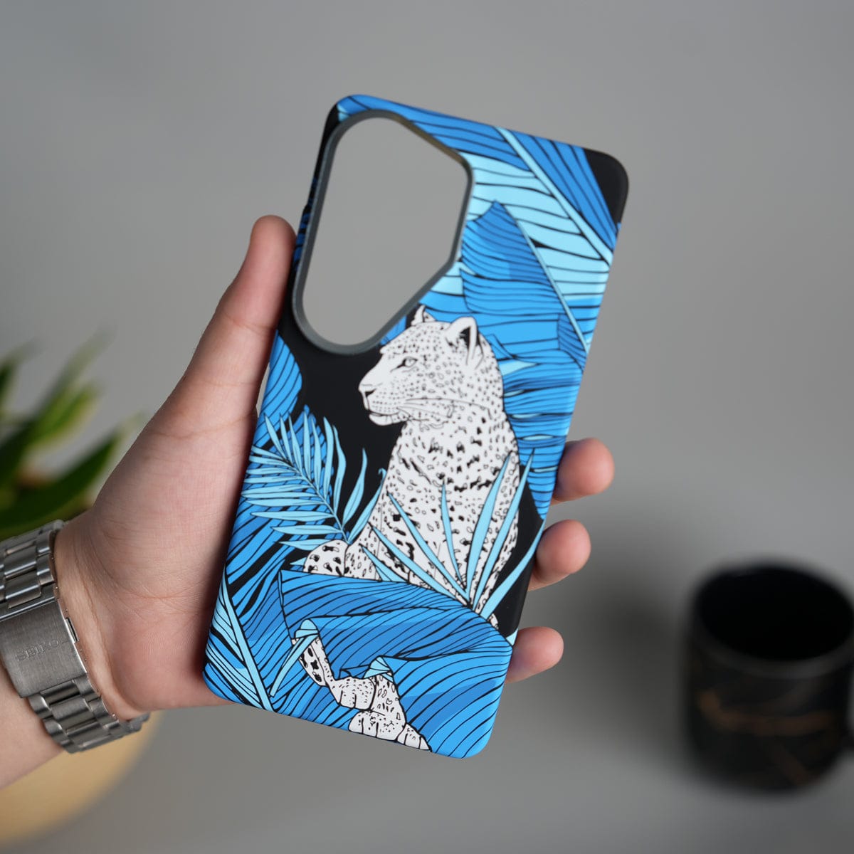 Galaxy S26 Ultra Carbon Fiber Texture Design Hard Pc MagSafe Case Cover Ocean Leaf Leopard Design