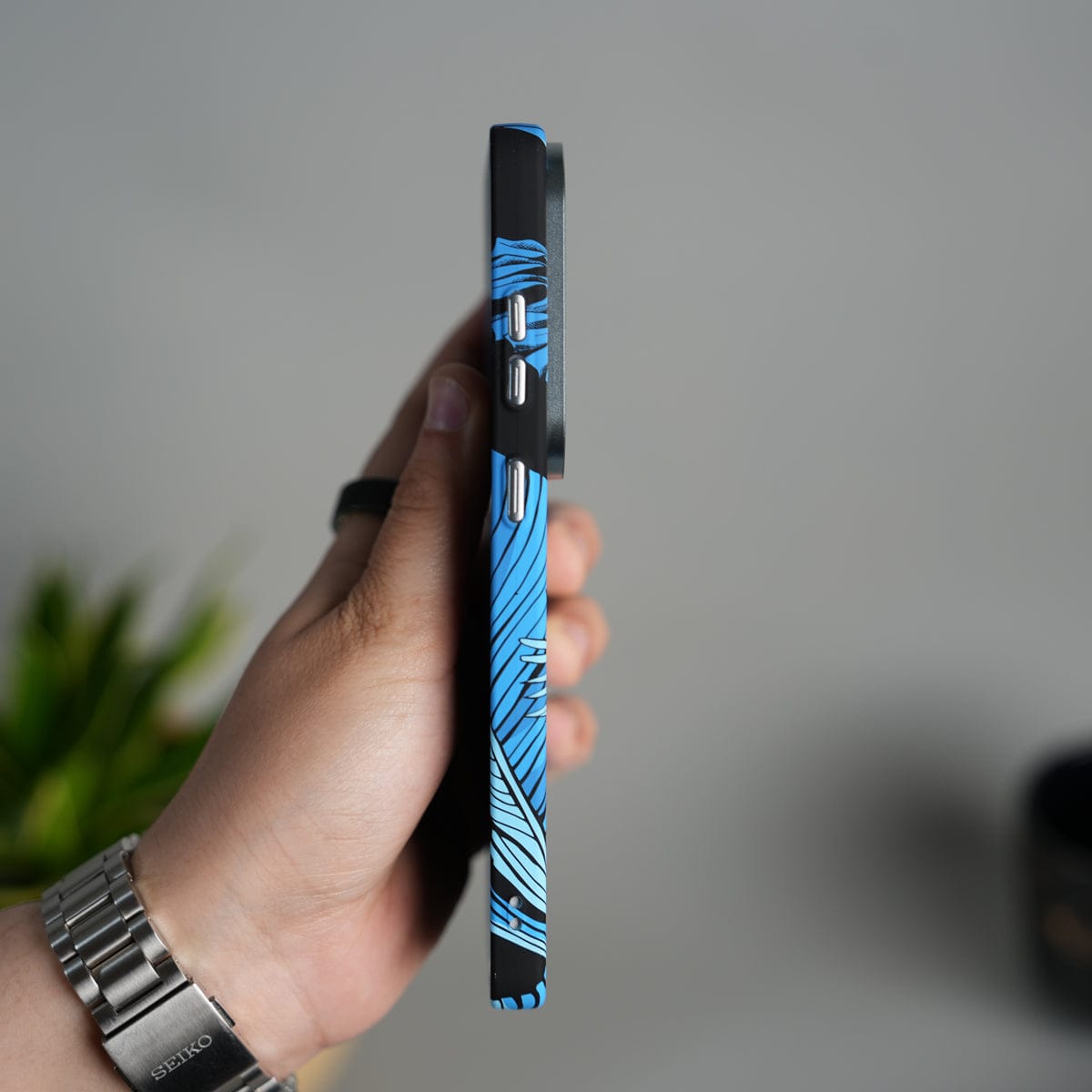 Galaxy S25 Ultra Carbon Fiber Texture Design Hard Pc MagSafe Case Cover Ocean Leaf Leopard Design