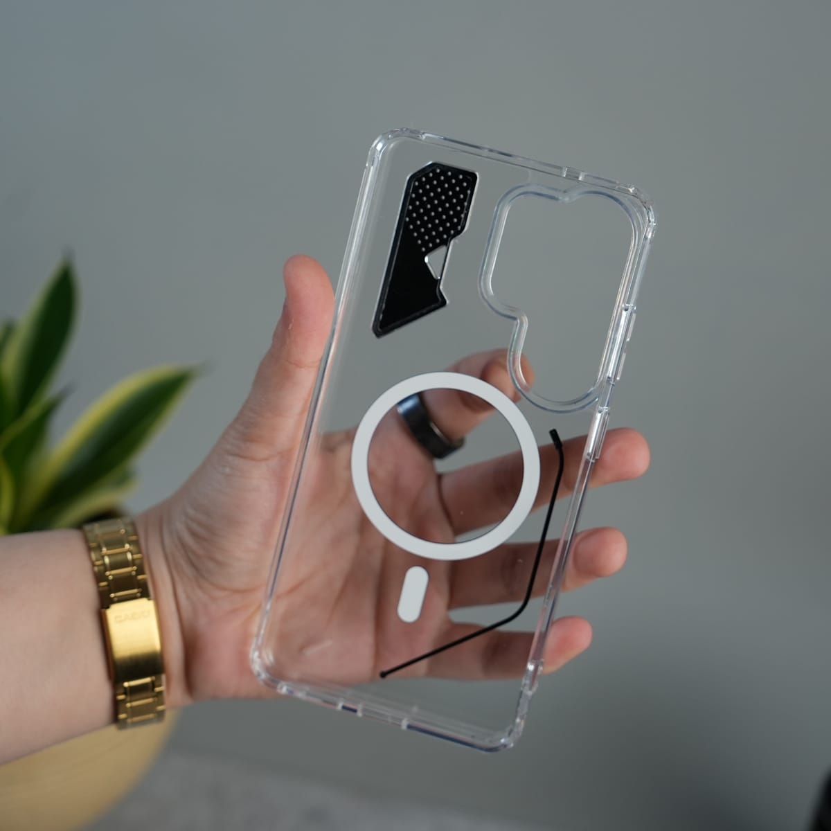 Galaxy S26 Ultra Clear MagSafe Case | Transparent Cover with Metal Grille Design