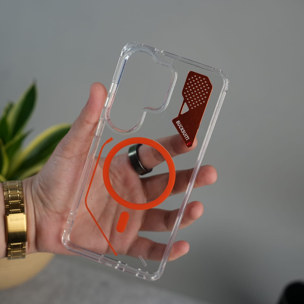 Galaxy S26 Ultra Clear MagSafe Case | Transparent Cover with Metal Grille Design