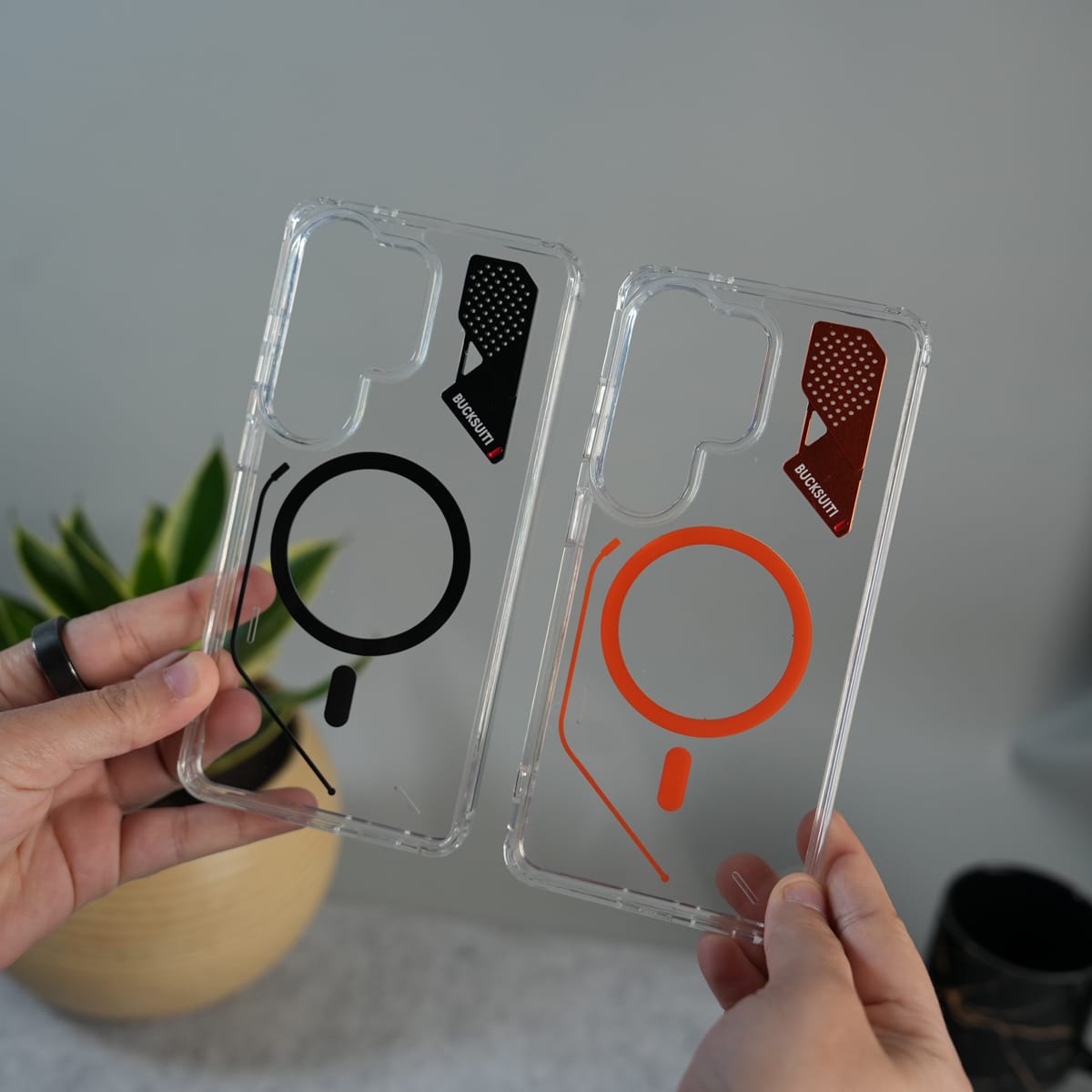Galaxy S26 Ultra Clear MagSafe Case | Transparent Cover with Metal Grille Design