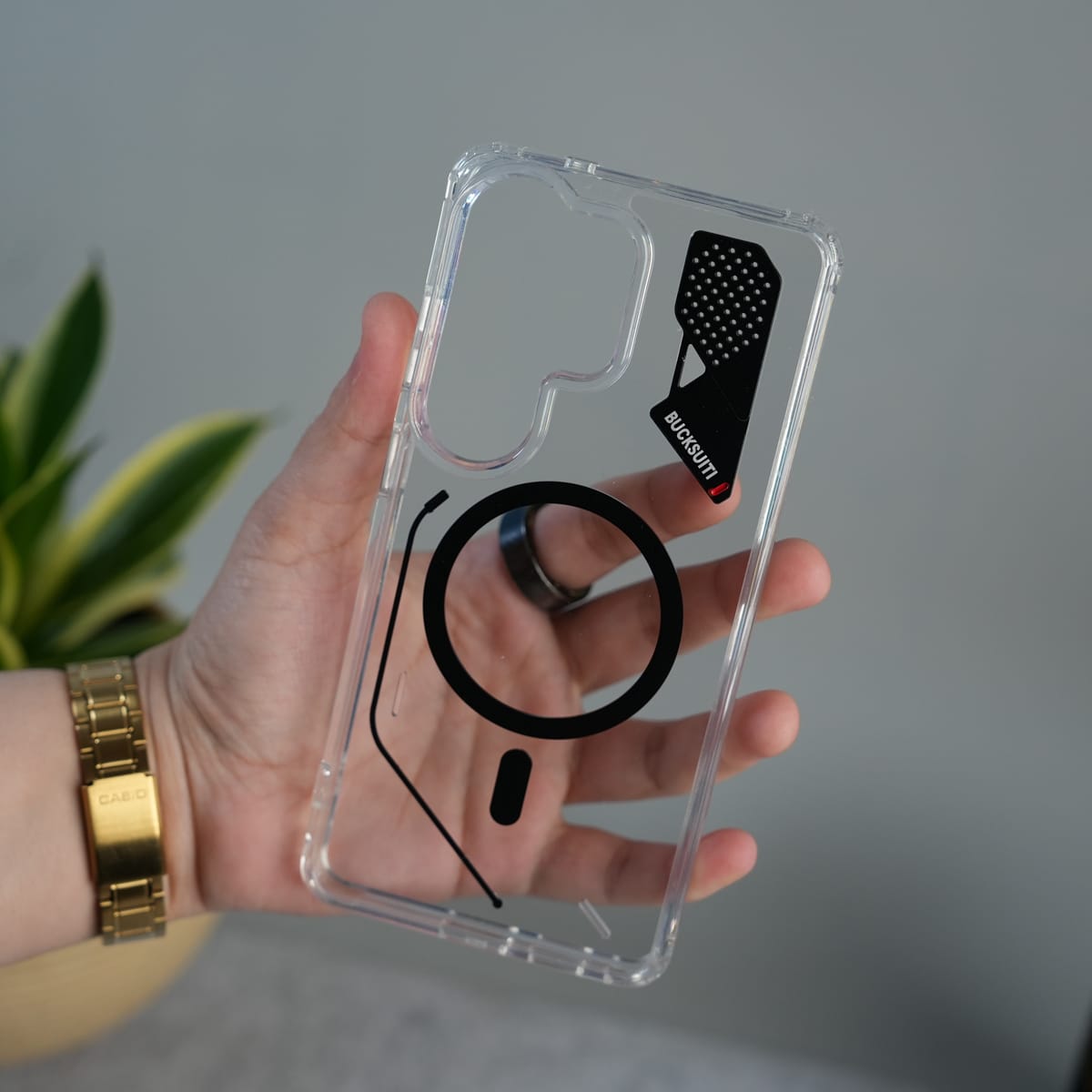 Galaxy S26 Ultra Clear MagSafe Case | Transparent Cover with Metal Grille Design