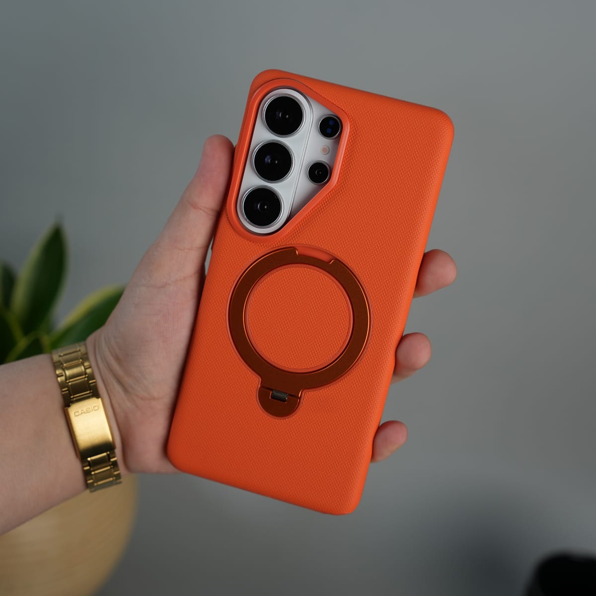 Galaxy S26 Ultra Dotted MS Ring Stand Case | Shockproof | Slim & Grip Design Cover