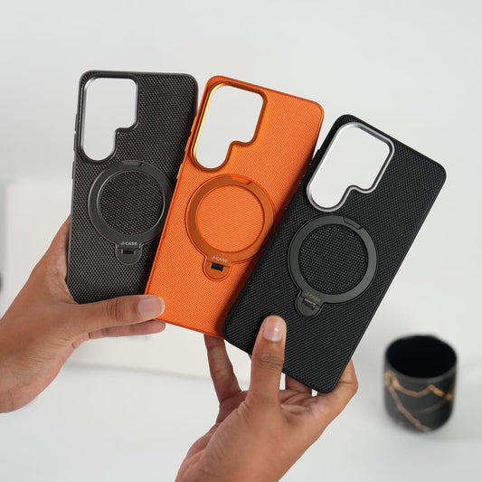 Galaxy S26 Ultra Dotted Rotating Metal Stand Case