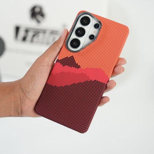 Galaxy S26 Ultra Fiber Texture Case | Ultra Slim Hard Back Cover | Red Hill