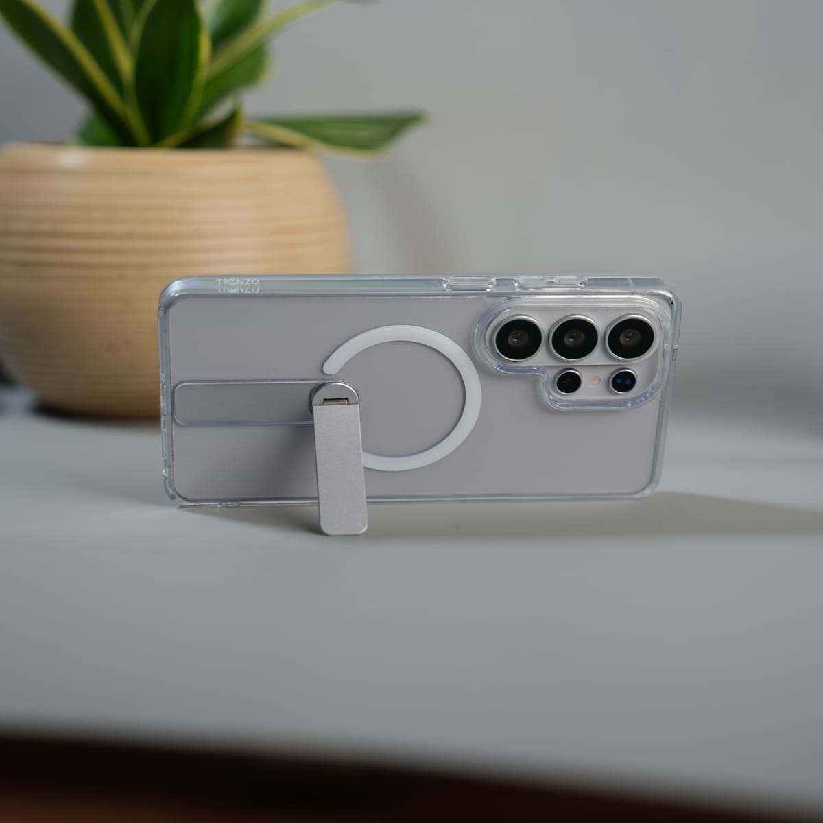 Galaxy S25 Ultra FlexStand Clear MagSafe Kickstand Case | Slim Foldable Stand Transparent Cover