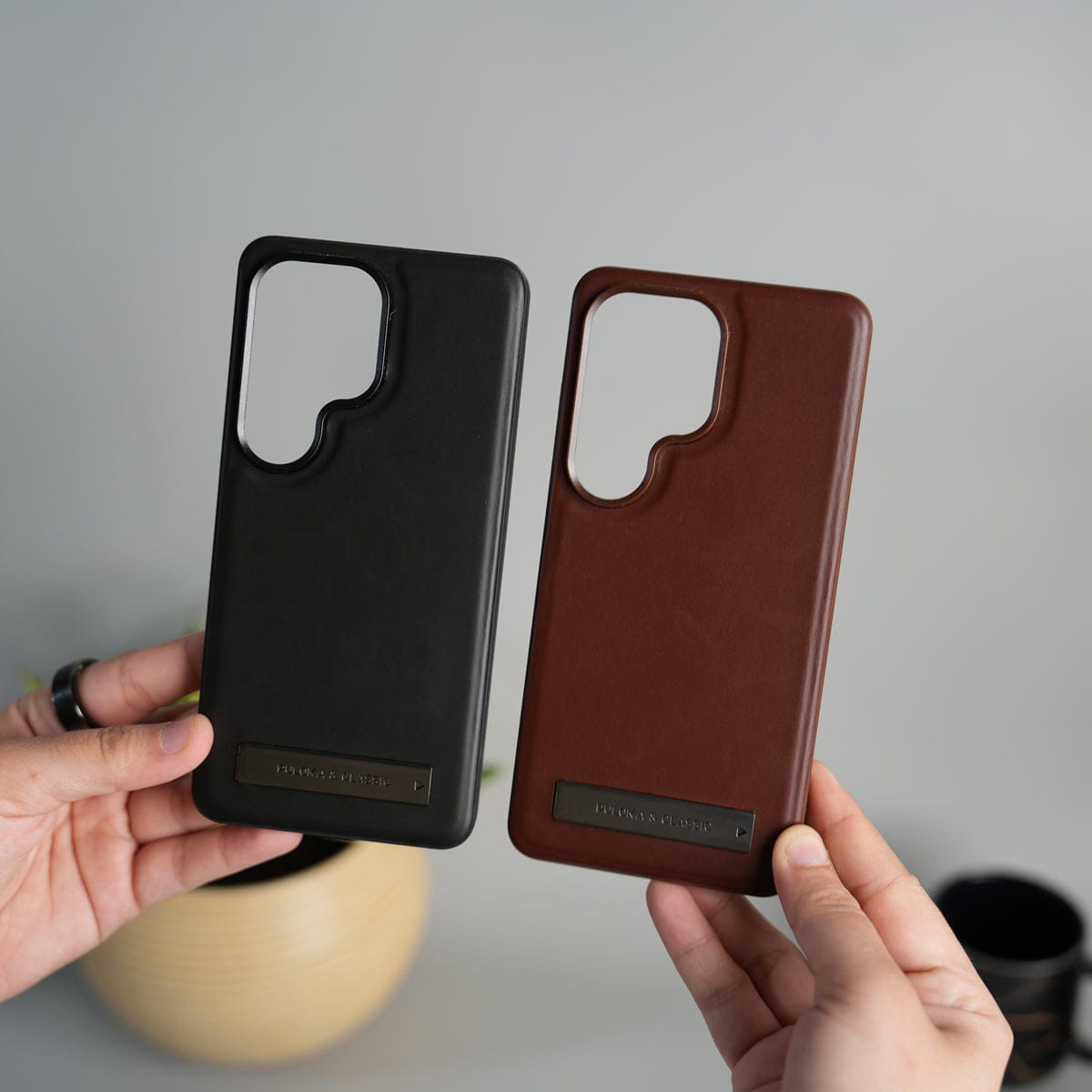 Galaxy S26 Ultra Full PU Leather Inbuilt Metal Stand Case Cover