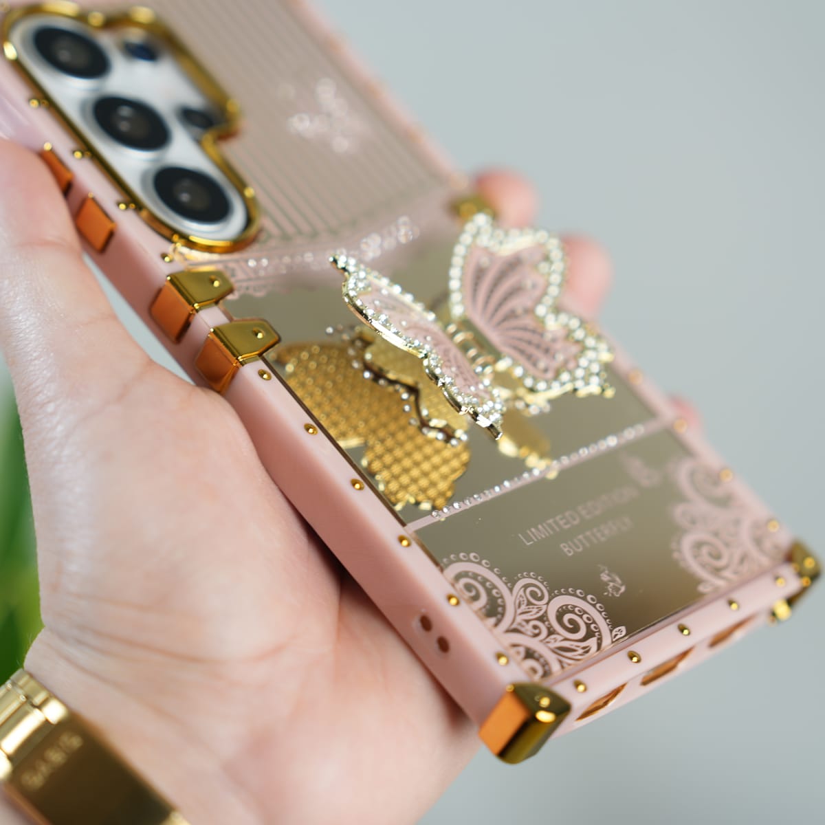 Galaxy S26 Ultra Luxury Butterfly Case | Trunk Frame Cover with 3D Butterfly | Premium Limited Edition Design