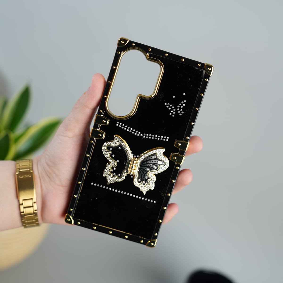 Galaxy S26 Ultra Luxury Butterfly Case | Trunk Frame Cover with 3D Butterfly | Premium Limited Edition Design
