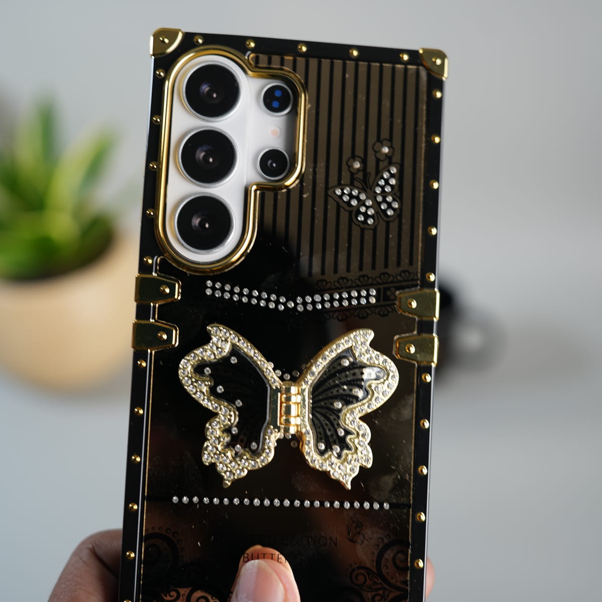 Galaxy S26 Ultra Luxury Butterfly Case | Trunk Frame Cover with 3D Butterfly | Premium Limited Edition Design