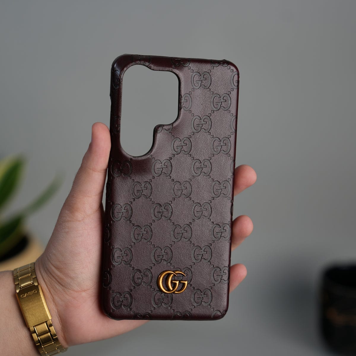 Galaxy S26 Ultra Luxury GG Fashion Leather Brand Case Cover