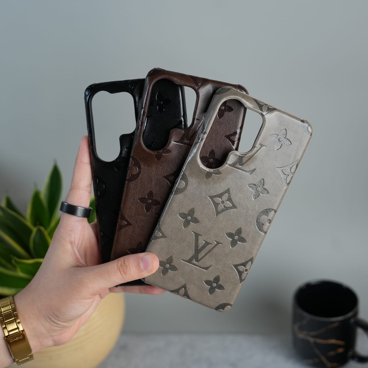 Galaxy S26 Ultra Luxury PU Leather Fashion Brand Case Cover