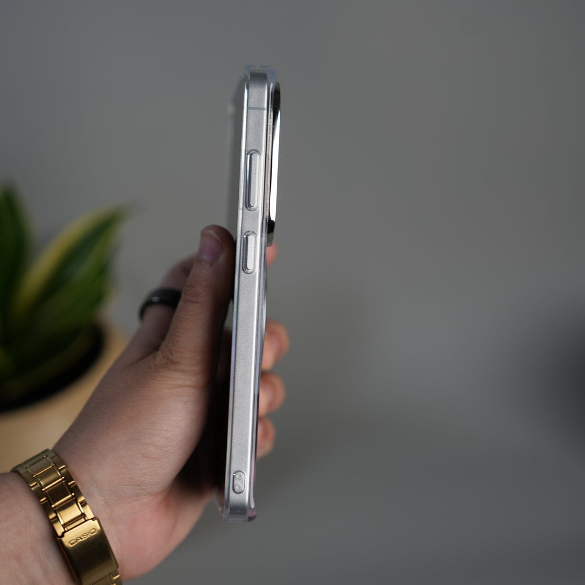 Galaxy S26 Ultra Magnetic Clear Case with Metal Ring Stand | Transparent Shockproof Cover
