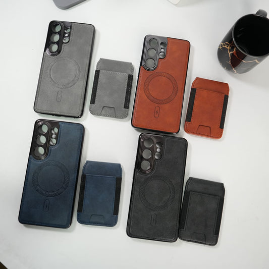 Galaxy S26 Ultra Magnetic PU Leather Wallet Case with Detachable Card Holder