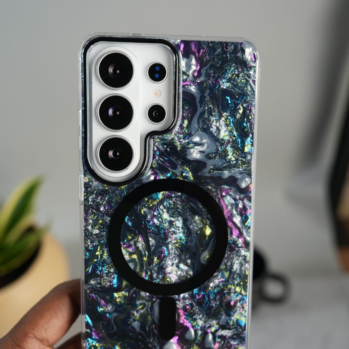 Galaxy S26 Ultra Marble MagSafe Case | Glossy Designer Shockproof Cover