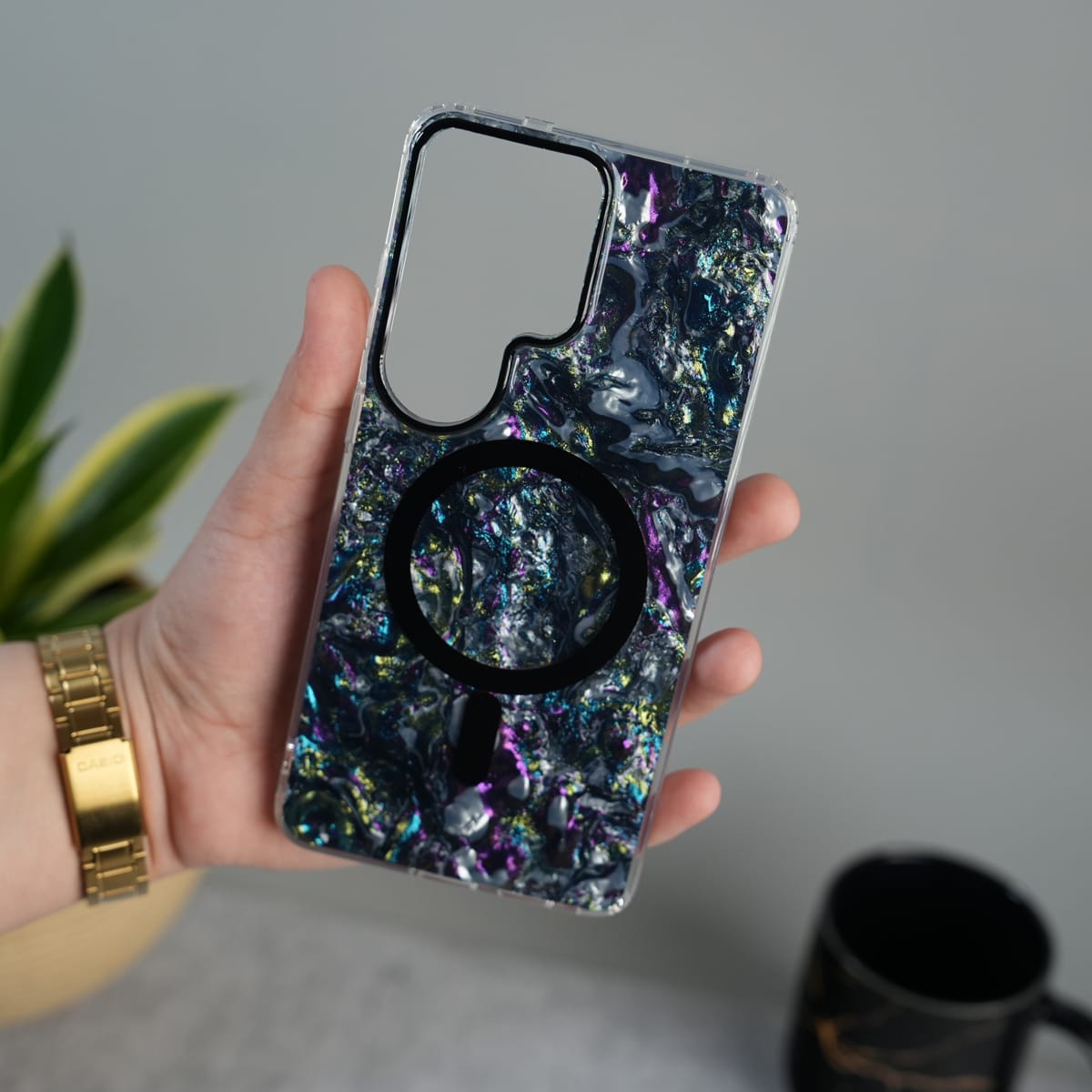 Galaxy S26 Ultra Marble MagSafe Case | Glossy Designer Shockproof Cover