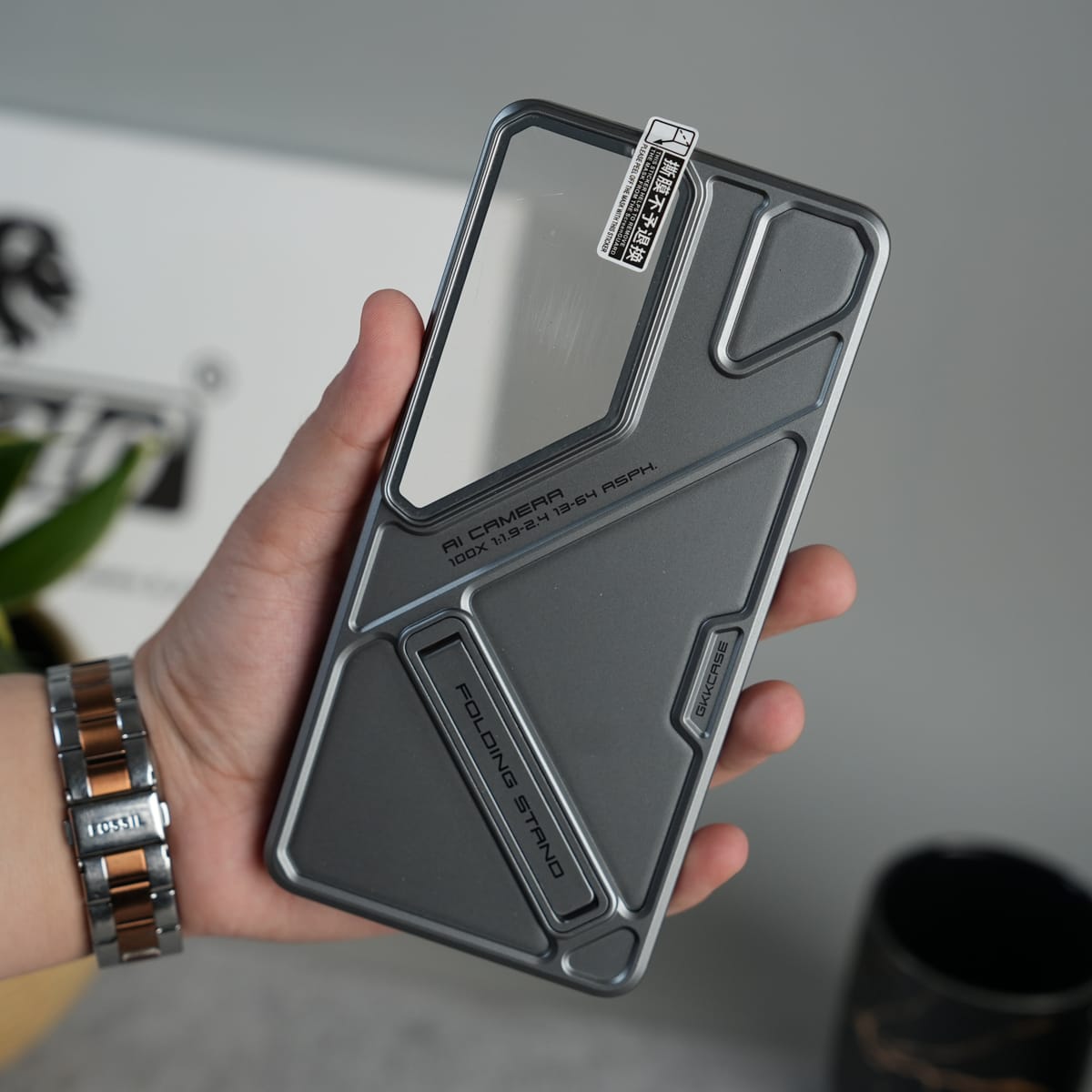 Galaxy S26 Ultra Matte Hard PC Stand Ultra Thin Lens Protection Back Case