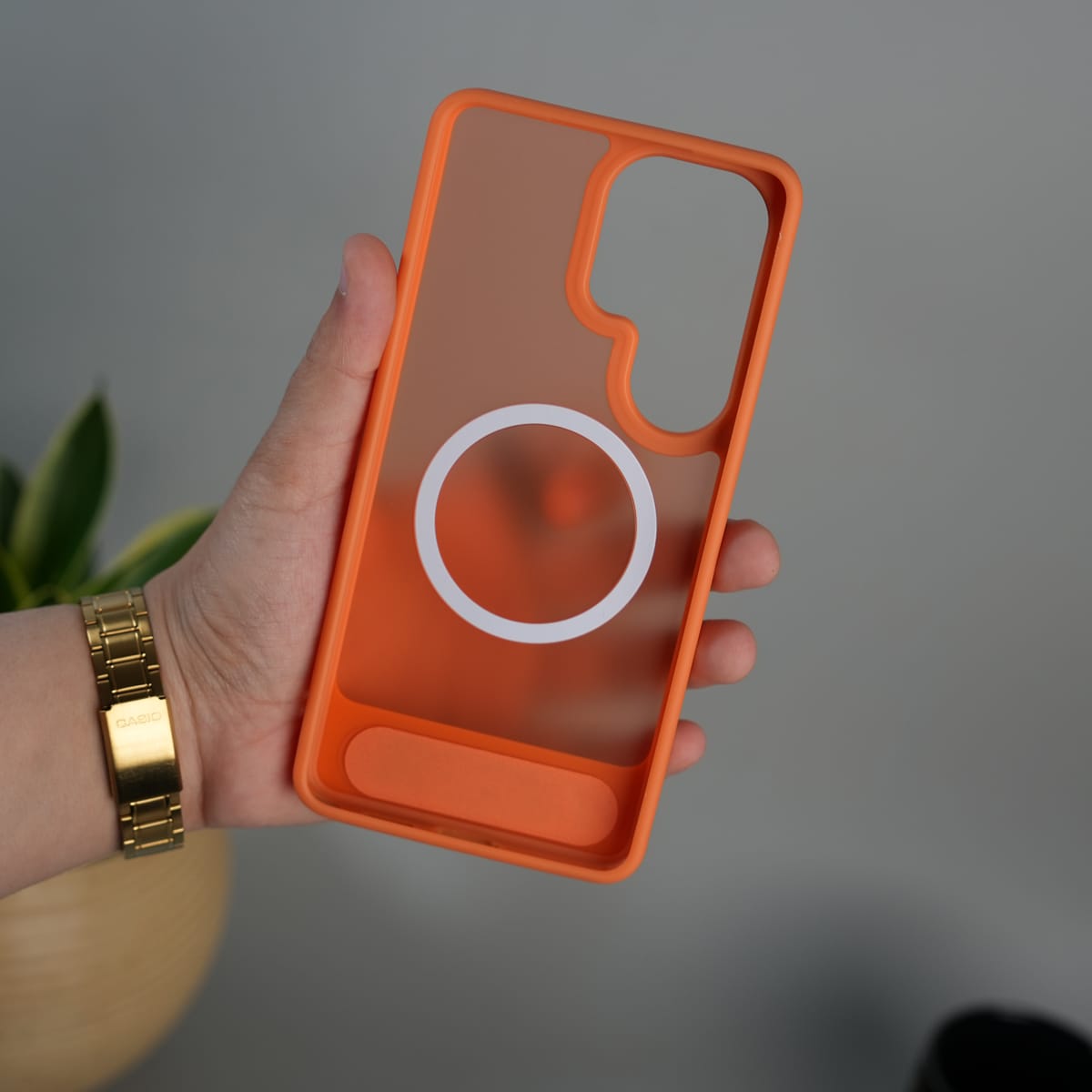 Galaxy S25 Ultra Matte Transparent MagSafe Kickstand Case | Shockproof & Clear Back Cover